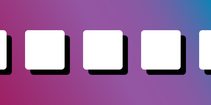 A graphic of a red/purple/blue gradient background, with white drop-shadowed buttons overlaid on top.